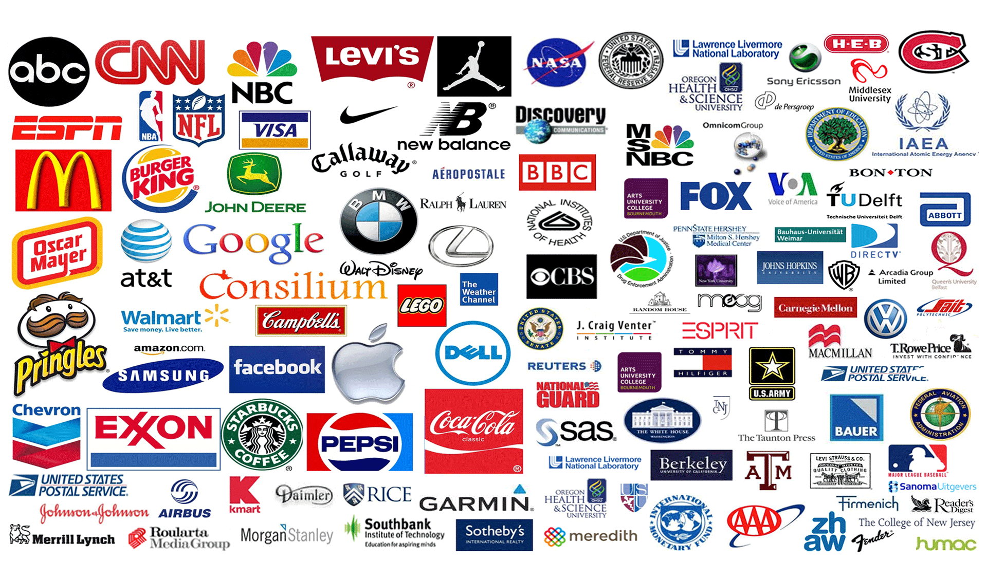 All major Corporation and Education Institutions